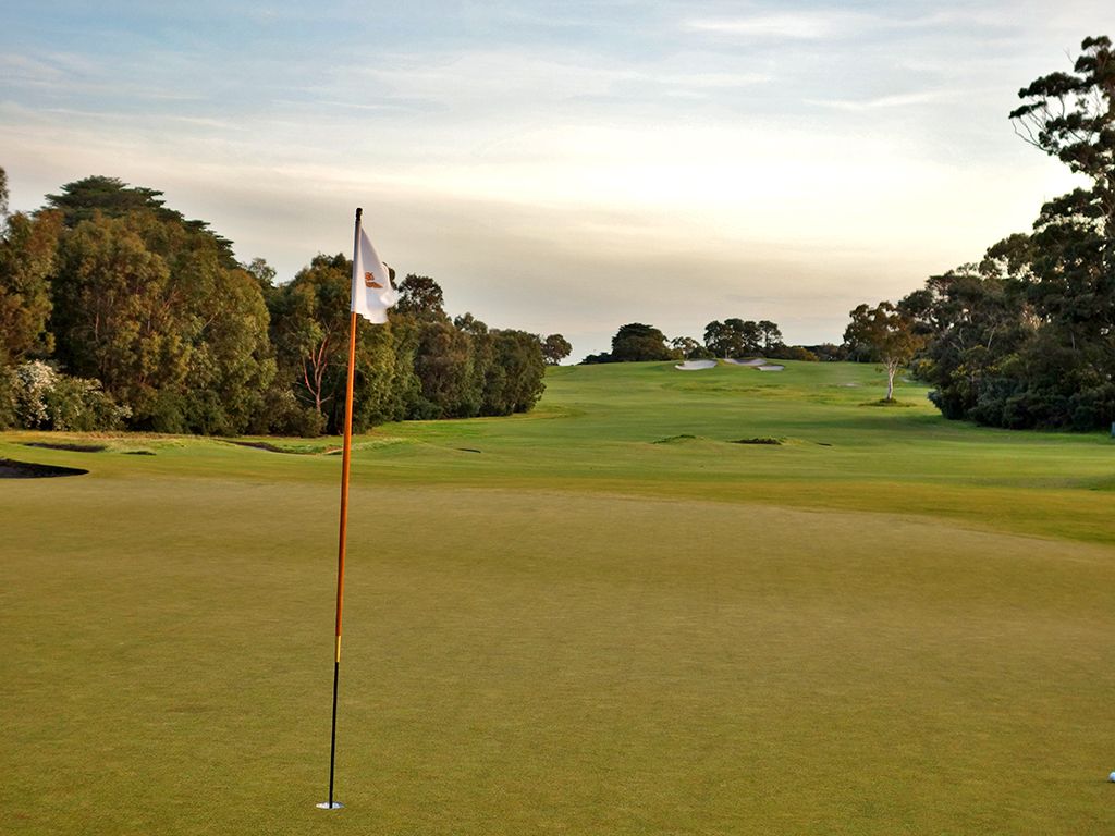 17th Hole at Royal Melbourne Golf Club (East) (569 Yard Par 5)